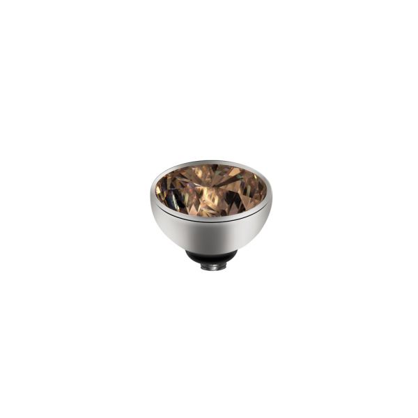 Wunderschöner kleiner MelanO Twisted Ringaufsatz mit Zirkonia in Rauchtopas und Edelstahl-Fassung, kombinierbar mit allen MelanO Twisted Ringen. Jetzt im Perlenmarkt OnlineShop bestellen!